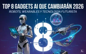 Lee más sobre el artículo Top 8 gadgets AI que cambiarán 2026: robots, wearables y tecnología futurista