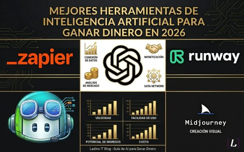 Mejores herramientas de inteligencia artificial para ganar dinero en 2026-ladinoit.com